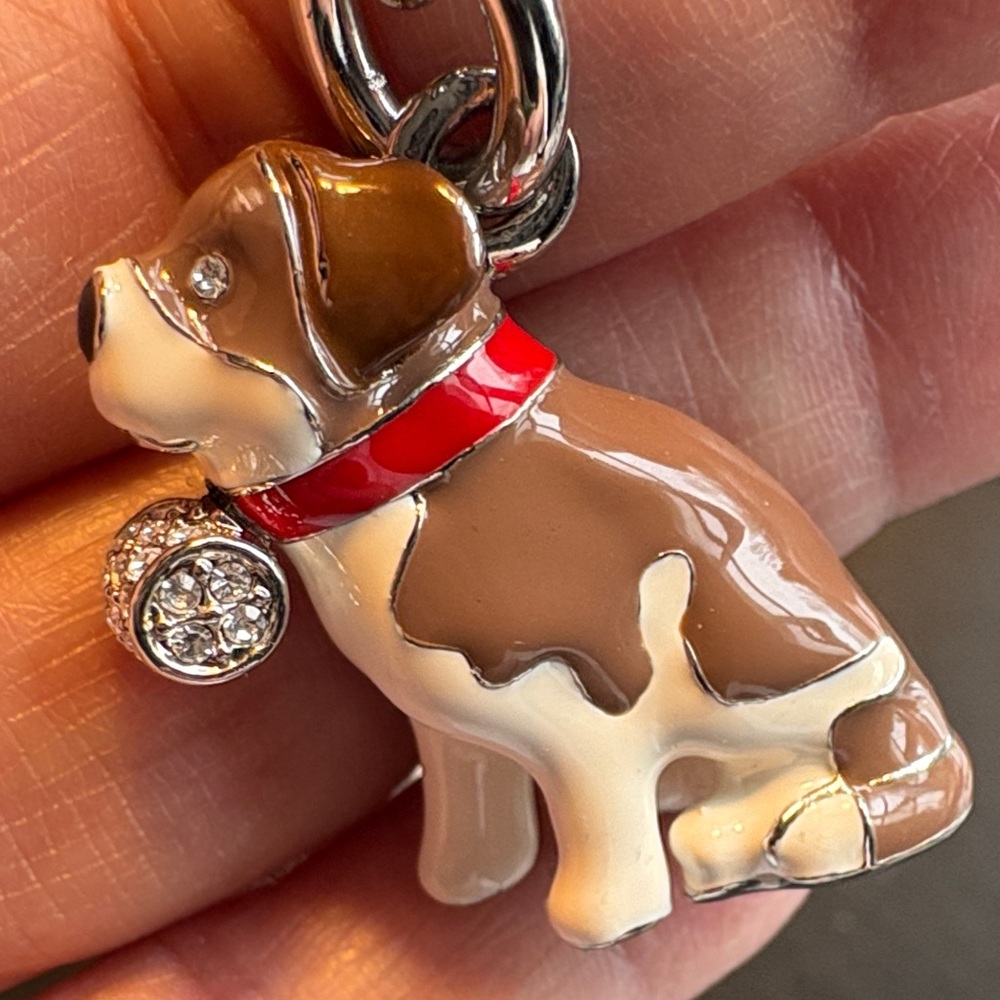 Coach White Mini Pen and Brown Dog Key Holder - Picture 5 of 6